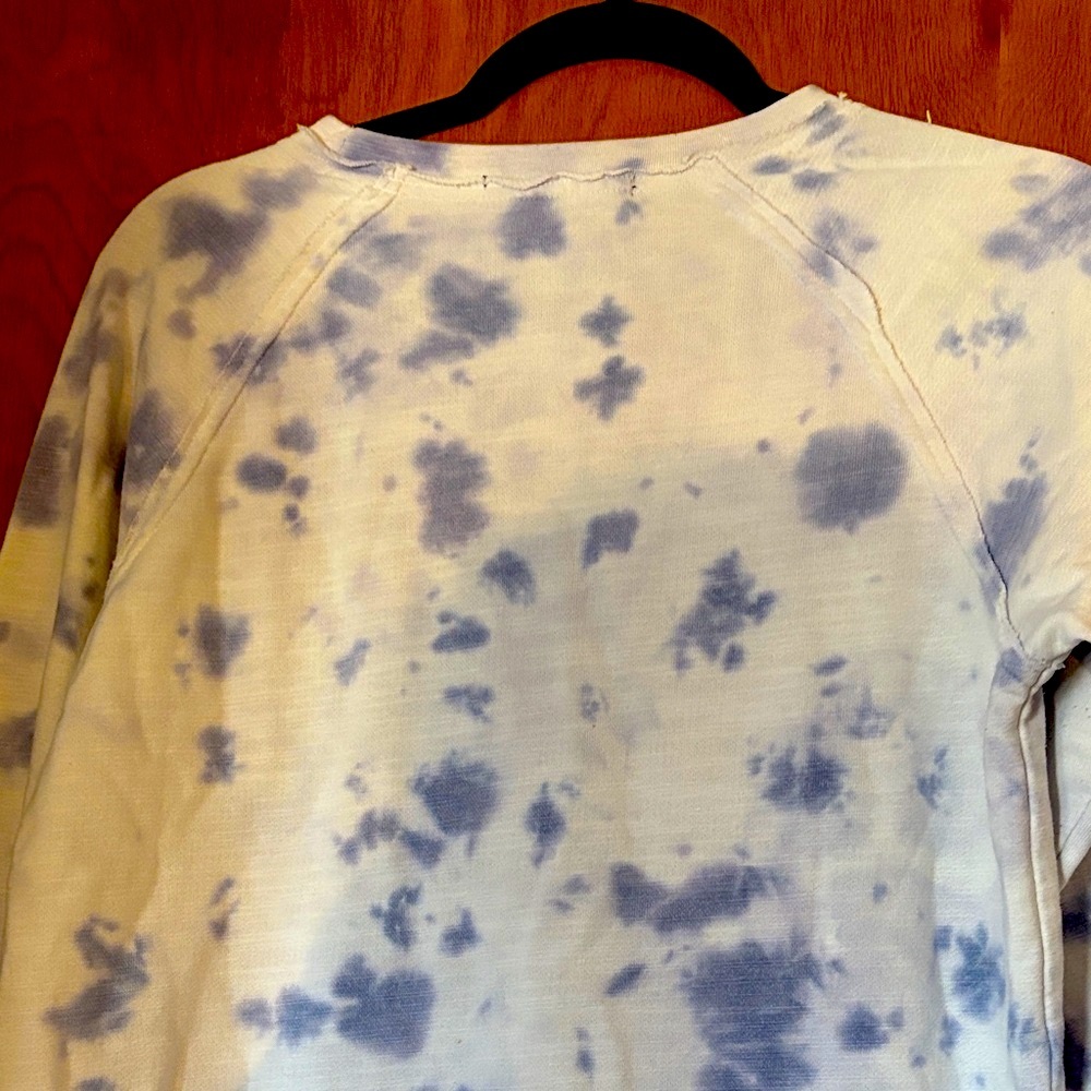 Basics Blue and White Tie-Dye Women's Sweatshirt - Picture 5 of 6